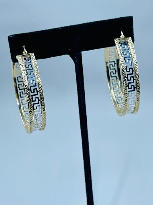 greca 10k gold hoop earrings