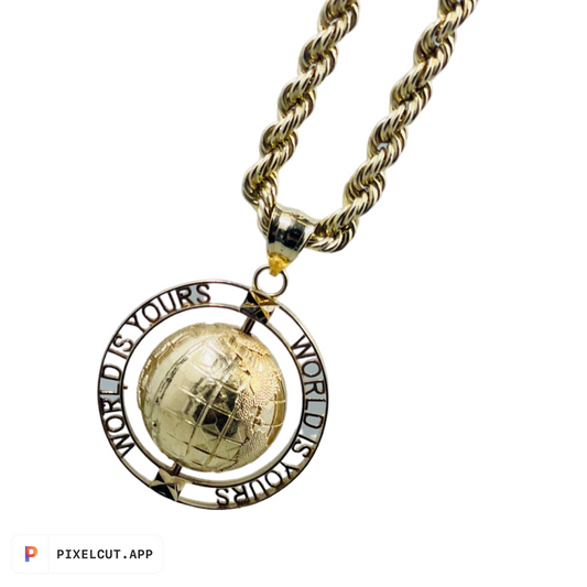 10k yellow gold pendant world is yours