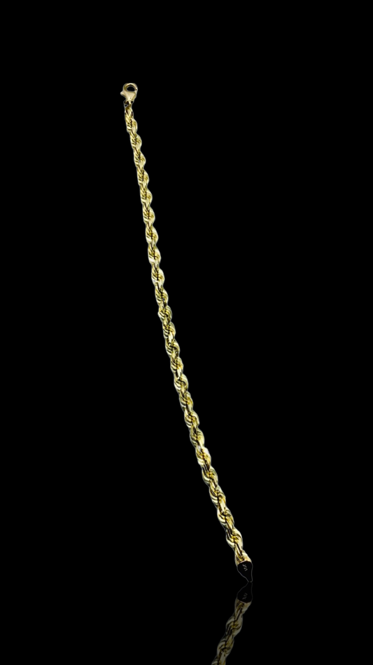 10k yellow gold solid rope bracelet